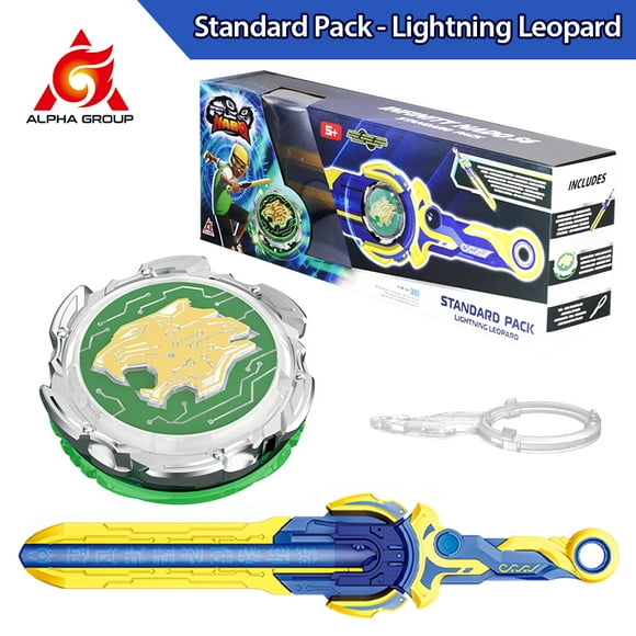 Infinity Nado 6 Standard Pack - Blazing War Bear Glowing Metal Spinning Top Gyro with Monster Icon Sword Launcher Anime Kid Toy JIANGLANG