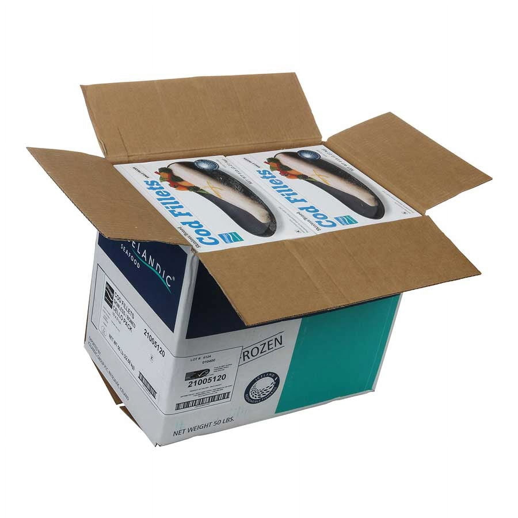 Skinless Cello Cod Fillet, 5 Pound - 10 per case.