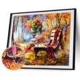 thumbnail image 1 of Kits de pintura de diamantes 5D DIY, silla de bosque de arce, taladro redondo completo, decoración de pared, arte Likrtyny decoración de arte, 1 of 9
