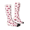 thumbnail image 3 of Daiia Sports Socks Hand Drawn Strawberry Printed Novelty Crew Socks for Men Women Knee High Socks Cotton Socks Soft & Breathable Support Unisex Socks, 3 of 9
