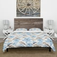 thumbnail image 3 of Designart 'Drawing of Blue Flowers with Little Bird' Floral Duvet Cover Set, 3 of 4