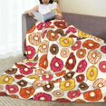 thumbnail image 6 of Honeii Donut Print Fleece Blanket - Throw Blanket for Bed, Sofa, Couch, Camping, and Travel , Microplush Ultra Soft Warm Blanket-60"x50", 6 of 7