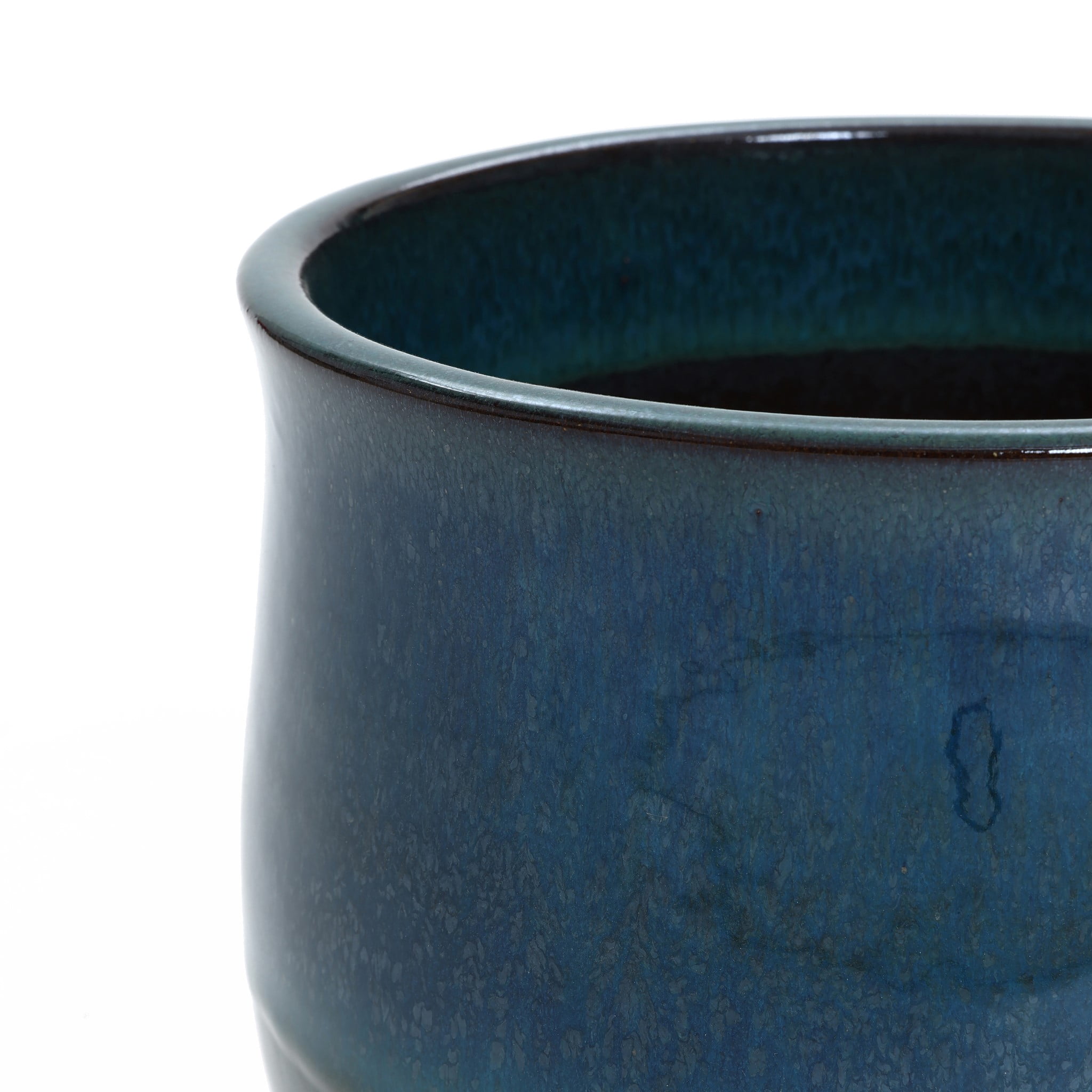 LuxenHome Blue and Green Ombre Round Decorative Ceramic Planter Pot