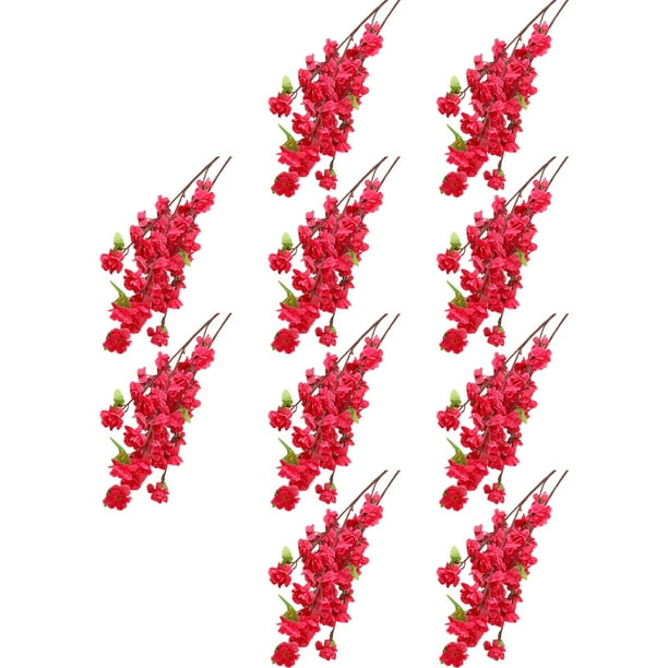 Wosthever 10 piezas flores artificiales Rosa roja