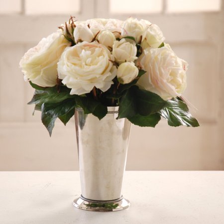 UPC 740173250078 product image for Jane Seymour White Roses 15H in. Silk Flower Arrangement | upcitemdb.com