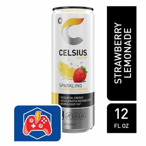 CELSIUS Sparkling Strawberry Lemonade Energy Drink Can 12 fl oz