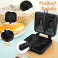 thumbnail image 4 of Press Sandwich Maker Double Sided Sandwich Grill Pan 2 Compartment Sandwich Pan Non-Stick Sandwich Toaster 12.6×5.5 inches, 4 of 8