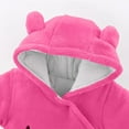 thumbnail image 4 of Baby Snowsuit Newborn Winter Hooded Romper Fleece Snowsuit Baby Jumpsuit Cartoon Bear Winter Coat for Girls and Boys Hot Pink 0-3 Months, 4 of 7