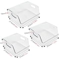 thumbnail image 2 of EatEx 3 Pack Clear Plastic Storage Organizer Bin with Handles, 2 of 7