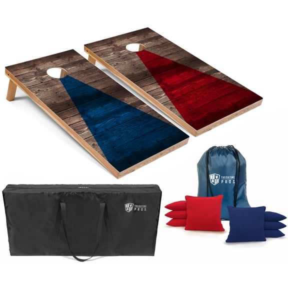 Tailgating Pros Corn Hole Board Set w/Bean Bags and Carrying Case-4'x2' Cornhole Toss - Tournament and Lightweight Options - Optional LED Lights…