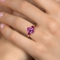 thumbnail image 4 of Gem Stone King 3.75 Ct Pink Created Sapphire Red Created Ruby 18K Rose Gold Plated Silver Ring, 4 of 6