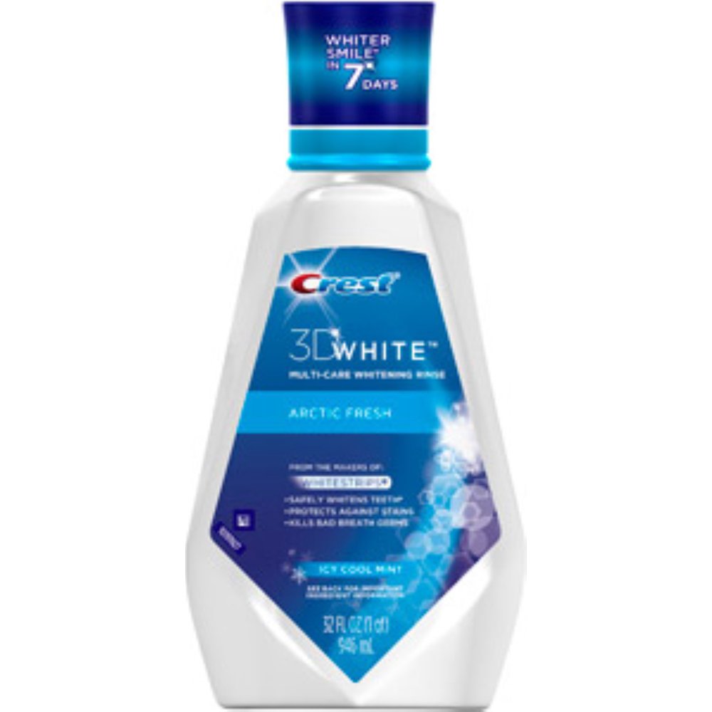 Crest 3D White Arctic Fresh MultiCare Whitening Rinse, Icy Cool Mint 946 mL (Pack of 3