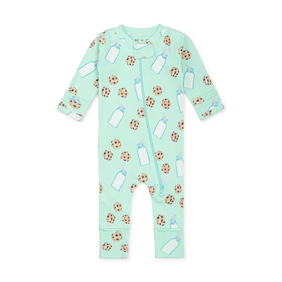 M A by Monica Andy Organic Cotton Baby Gender Neutral Long Sleeve Baby One-Piece Pajama, Sizes Newborn - 12 Months