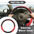 thumbnail image 2 of Car Steering Wheel Cover, 14.17" Interior Steering Wheel Handle Protective Cover Universal for Car Truck SUV Automotive Faux Leather Red, 2 of 7