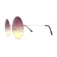 thumbnail image 3 of Classic Oversize Joplin Style Hippie Round Circle Lens Sunglasses Gold - Purple Yellow, 3 of 4