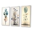 thumbnail image 3 of Designart "Vintage Illustration Geometric Tree of Wisdom III" Modern Geometric Framed Wall Art Set Of 3 - Blue Abstract Frame Canvas Set For Living Room Decor, 3 of 6