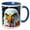Blue/White, variant on 3drose, Stunning Frontal Colorful Portrait of a Bald American Eagle Bird Gift, 11oz Mug