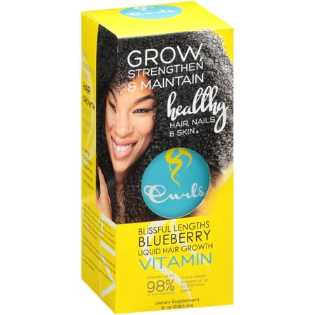 Curls™ Blissful Lengths Blueberry Liquid Hair Growth Vitamin Dietary Supplement 8 oz.