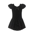 thumbnail image 2 of ZACPNCV Ballet Leotards for Girls Toddler Dance Leotards Short Short Sleeve Skirt Ballerina Outfits Black 4-5 Years, 2 of 7
