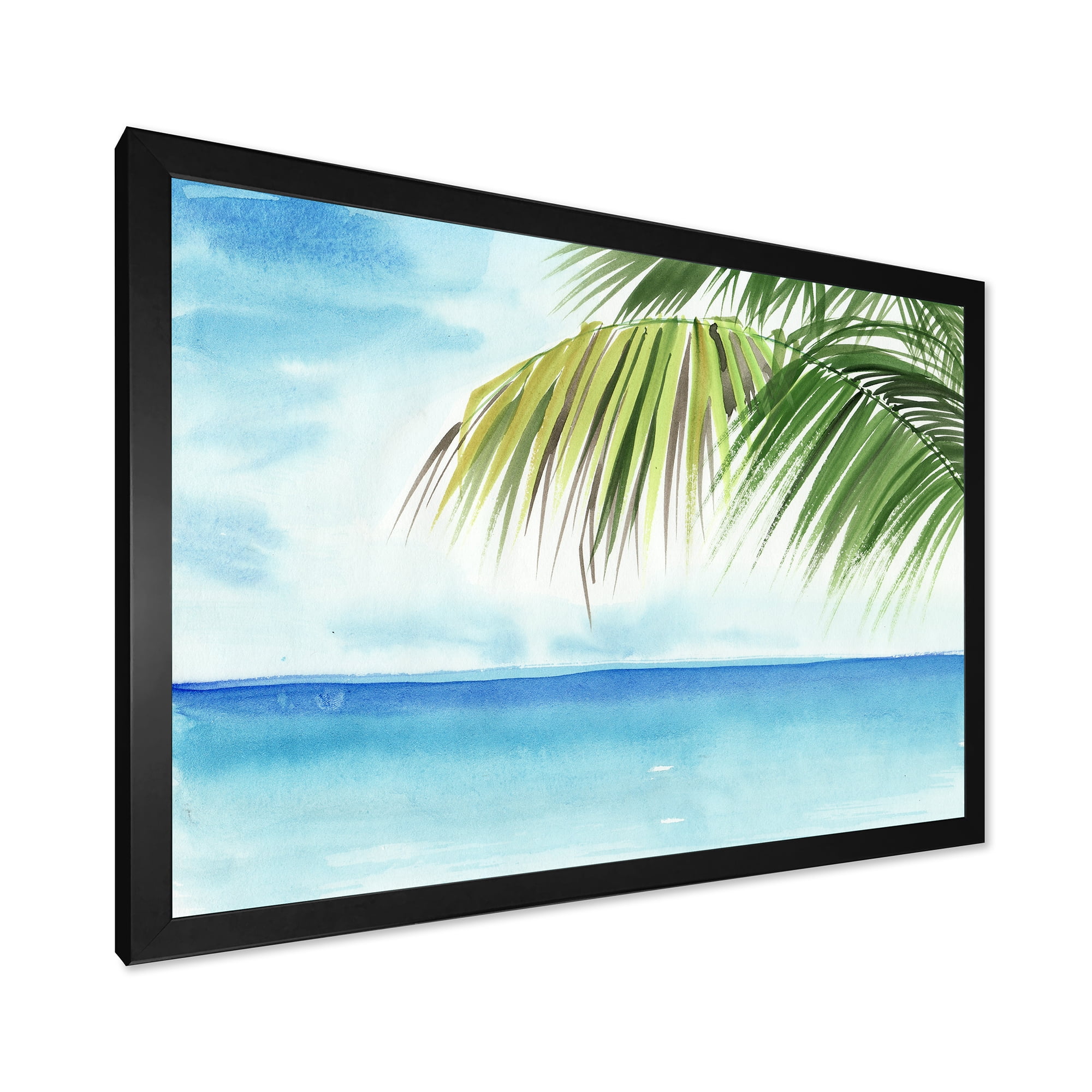 Designart 'Palm Beach Resort At Sunrise III' Nautical & Coastal Framed Art Print