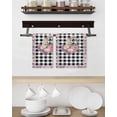 thumbnail image 3 of Easter Bunny Roses Kitchen Dish Towels for Drying Dishes Set of 3, Pink Floral Spring Black Buffalo Plaid Waffle Weave Microfiber Hand Tea Bathroom Towels Quick Dry & Absorbent Towel 15.7x23.6, 3 of 7