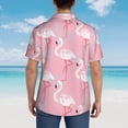 thumbnail image 6 of Goofa Pink Flamingo Hawaiian Shirt for Men, Unisex Summer Beach Casual Short Sleeve Button Down Shirts,Aloha Tropical Floral print shirt-Small, 6 of 9