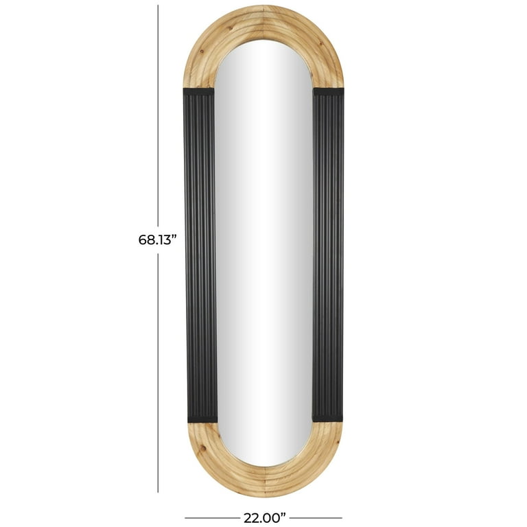 SERALUXE - Oval Wall Mirror 120 X 40CM - GOLD - Minimalist Design Full