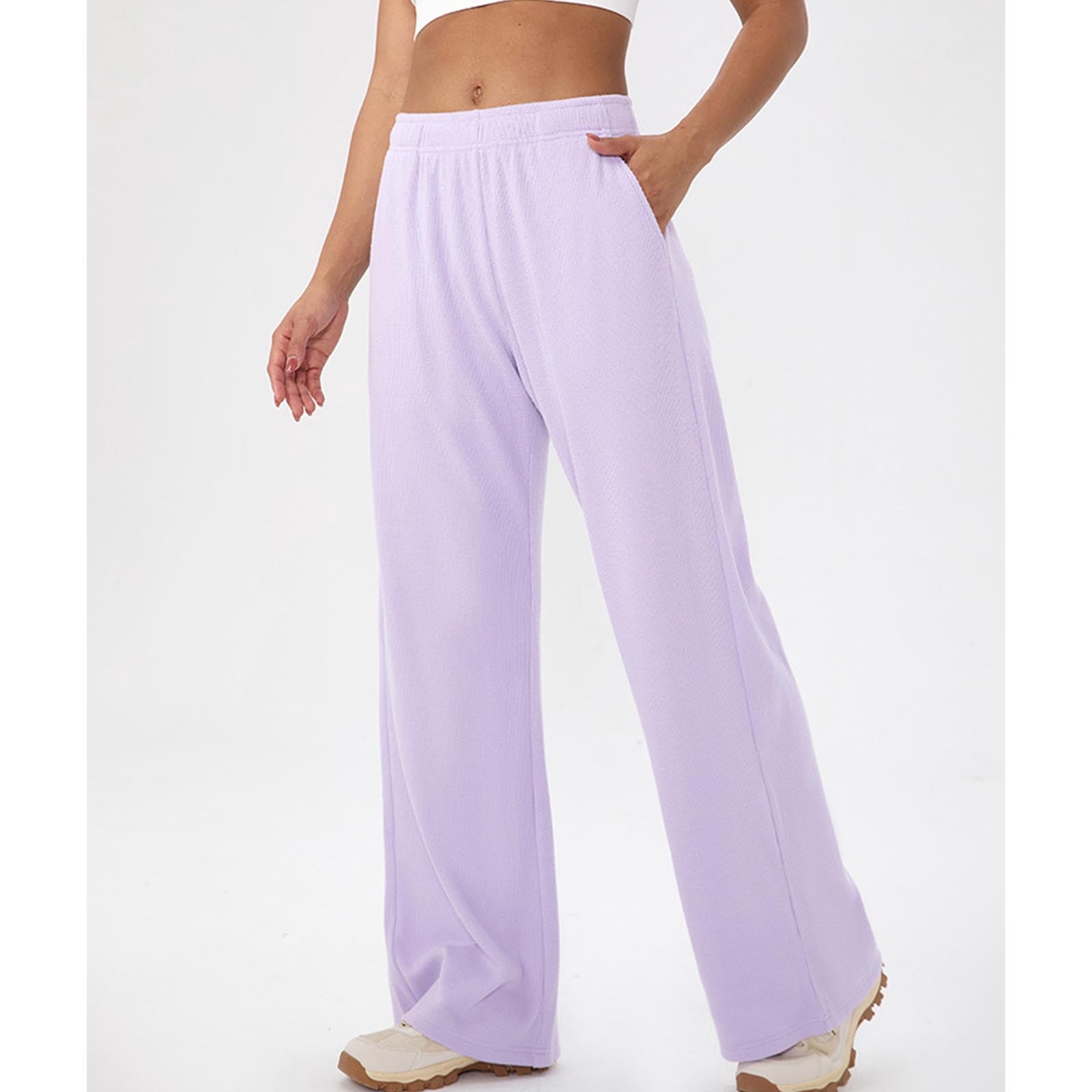 Fewfanhot Yoga Pants Women Fleece Sweat Pants Fall Spring Teen Baggy Jogger Sweatpant with Pockets