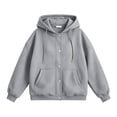 thumbnail image 6 of FASHOFT Zip Up Hoodie Women 2026 Fall Fashion Y2k Lightweight Track Jackets Long Sleeve Oversized Hooded Sweatshirts Dark Gray XXL, 6 of 6