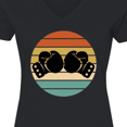 thumbnail image 4 of Inktastic Kickboxing Boxing Gloves Women's V-Neck T-Shirt, 4 of 5