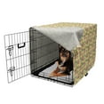 thumbnail image 2 of Funny Sloth Dog Crate Cover, Tree Lazy Animal Pineapple Banana Monstera, Easy to Use Pet Kennel Cover for Medium Large Dogs, 35" x 23" x 27", Yellow Umber, by Ambesonne, 2 of 6