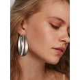 thumbnail image 2 of U7 Women Hoop Earring Chunky 60mm Earring Stainless Steel Earrings Collection Christmas Birthday Gift for Daughter Wife, 2 of 7