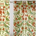 thumbnail image 2 of Vargottam Floral And Bird Print Sheer Georgette Curtains for Windows & Small Doors - Set of 2 Panels, 72" Long, Grommet Top, Printed Light Filtering Drapes for Living Room or Study, 2 of 9