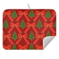 thumbnail image 5 of Ryvnso Glitter Bow Christmas Tree Dish Drying Mat for Kitchen Countertop 16x18 Small Dish Pad Drainer Rack Dish Sink Mats, 5 of 7