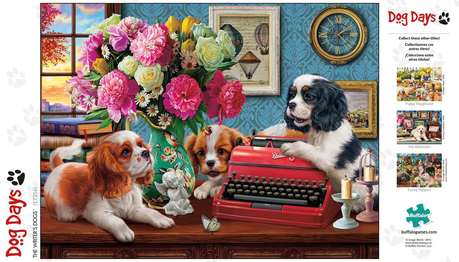 Buffalo Games - Le puzzle Dog Days - The Writer's Dogs - en 750 pièces