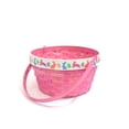 thumbnail image 2 of Panier en bambou imprimé de lapin, rose, 2 of 5