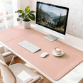 thumbnail image 3 of Leather Desk Pad Protector, Large PU Mouse Pad, Waterproof Office Desk Mat, Non-Slip Desk Blotter Pad with Strap, Writing Pad for Office and Home (Light Pink, 47.2" x 23.6"), 3 of 8