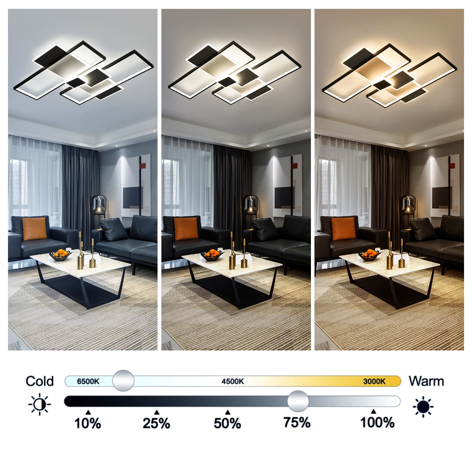Modern Ceiling Light, Ceiling Mount Light Fixture with Remote Control