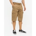 thumbnail image 3 of Ring of Fire Men's Belted 9" and 13" Inseam Twill Cargo Shorts Size 30 to 38 Dull Gold-13" Size 32, 3 of 6