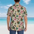 thumbnail image 4 of Susaid Tropical Mask Flamingo Print Hawaiian Shirts for Men Women,Hawaiian Summer Short-Sleeve Casual Relaxed-Fit Button-Down,Small, 4 of 7