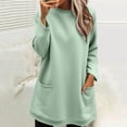 thumbnail image 3 of ManxiVoo Women's Round Neck Anxiety Relief Comfort Hoodie Long Sleeve Warm Casual Sweatshirt Tops XL Size Green, 3 of 6