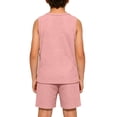 thumbnail image 5 of Nilvkv Boys Sweatsuit, Boys Summer Outfits, Sleeveless Round Neck Top and Shorts Set Summer Pink 3-4 Years, 5 of 8