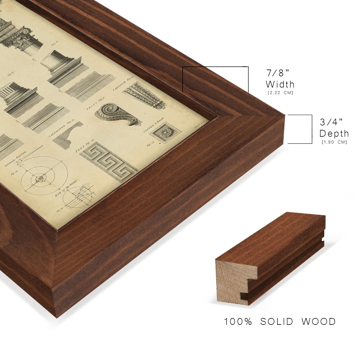 Encyclopediae III -Framed Print w/glass-Chestnut
