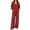 02-Red, variant on Gealkoca 2 Piece Sets for Women Casual Summer Travel Vacation Outfits Women Gradient Ombre Print 2 Piece Matching Set V Neck Long Sleeve Top Wide Leg Linen Pants Summer Casual Lounge Outfit