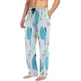 thumbnail image 4 of Hippos with Flowers Men's Pajama Pants Lightweight Sleepwear Bottom Lounge Pants, 4 of 6