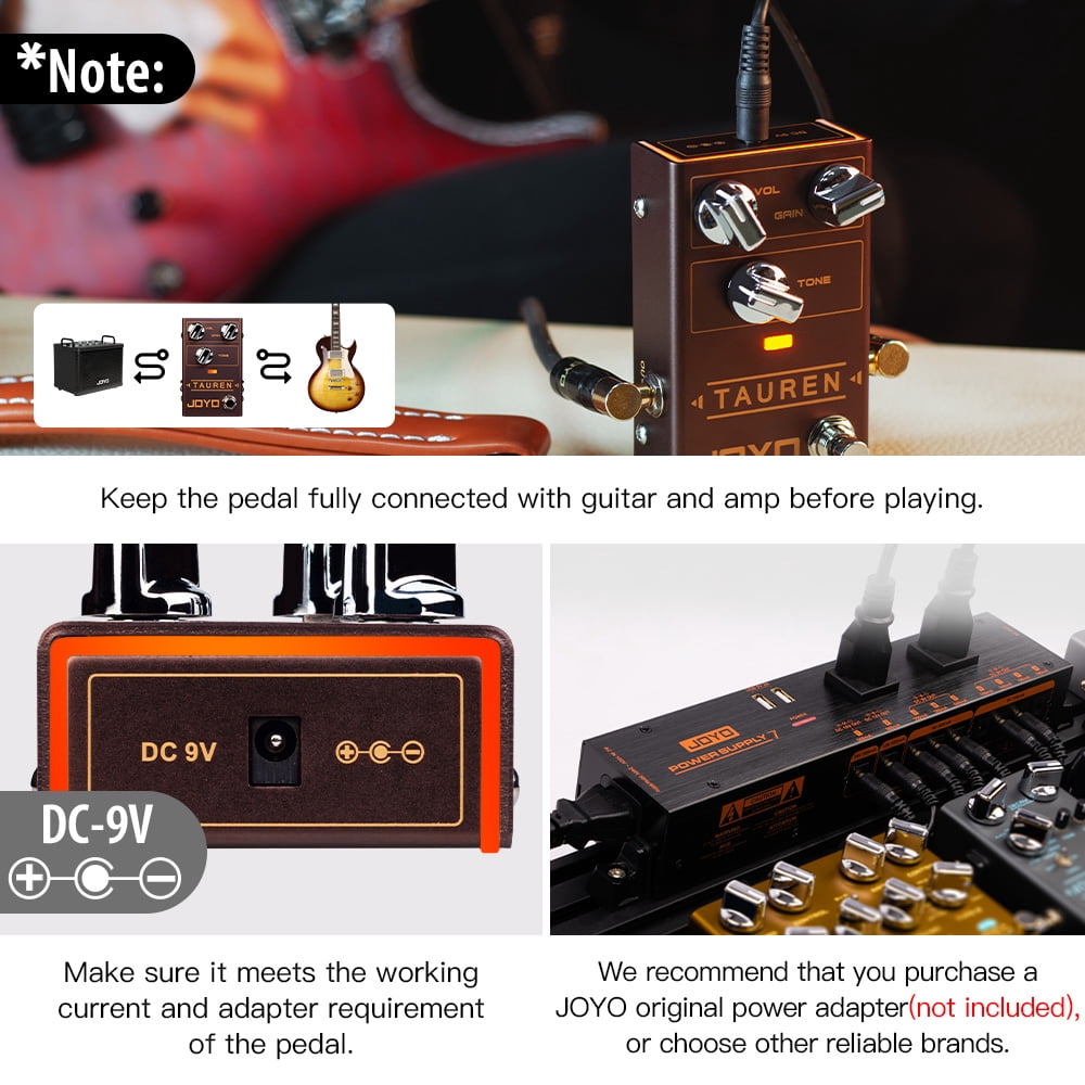 JOYO R-01 High Gain Overdrive Pedal Clean Boost to Distortion Guitar Effect Pedals
