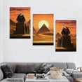 thumbnail image 4 of Nawypu  Two Ancient Egypt Pharaohs Abstract Pyramid And Sunrise Canvas Painting Wall Art Canvas Painting Wall Art Poster for Bedroom Living Room Decor 12''x16''X3 Panels, 4 of 4