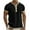 Black, variant on Mens Henley Linen T-Shirt Button Short Sleeve Crew Neck Solid Color Daily Wear Casual Active Tees