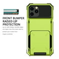 thumbnail image 4 of Card Holder Case for iPhone 12 Pro Max 6.7" 2021, Allytech Hard PC Back and Soft Silicone Rubber Inner Hybrid Anti-Scratch Shockproof Hidden Wallet Credit Card Storage Flip Back Cover, Green, 4 of 7