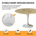 thumbnail image 2 of Elastic Fitted Round Tablecloth, Beige Brown Green Waterproof Stretch Table Cover for 55"-60" Tables, Retro Botanical Abstract Art Washable Outdoor Tablecloths for Patio, Picnic, Camping, 2 of 9